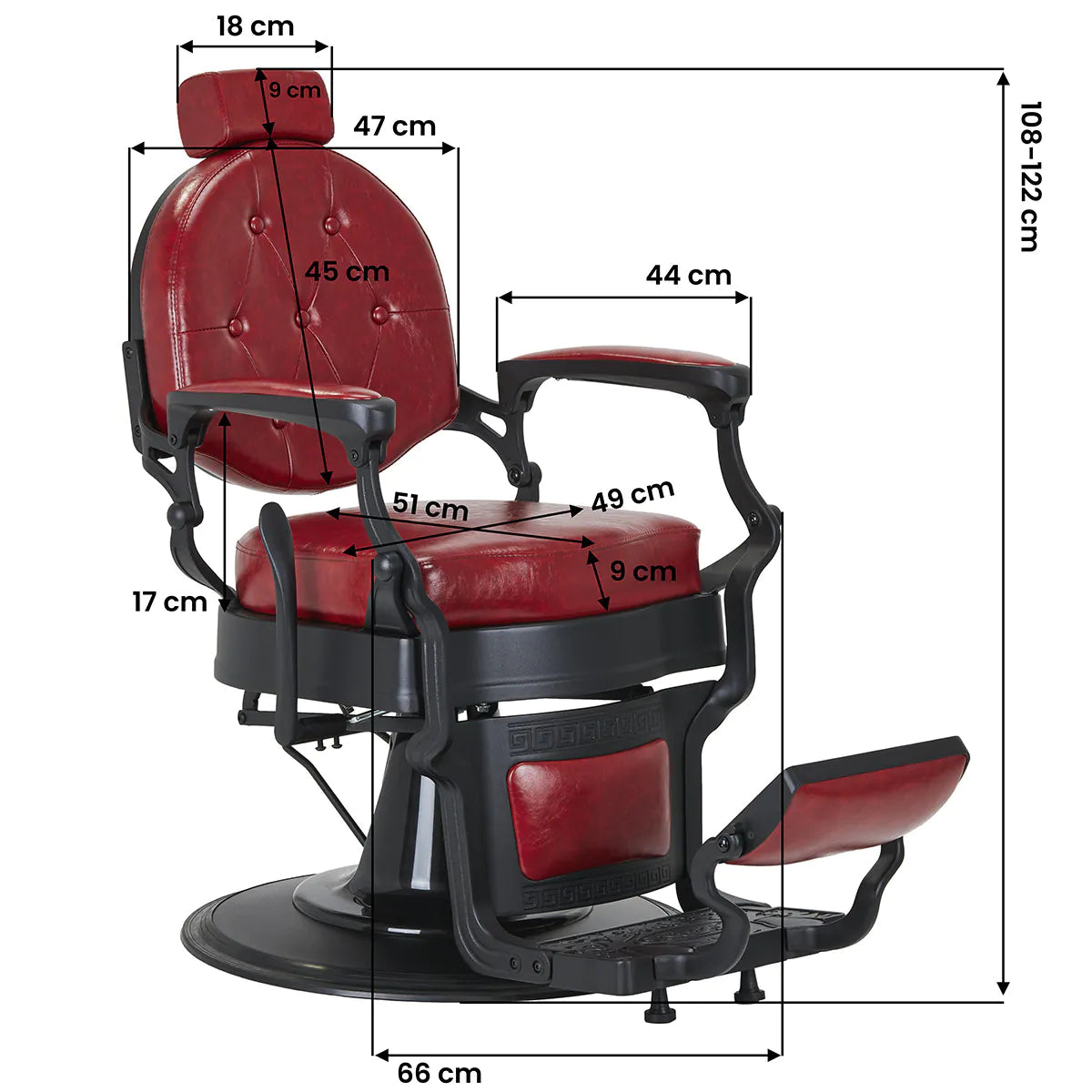 Barber chair President Red 
