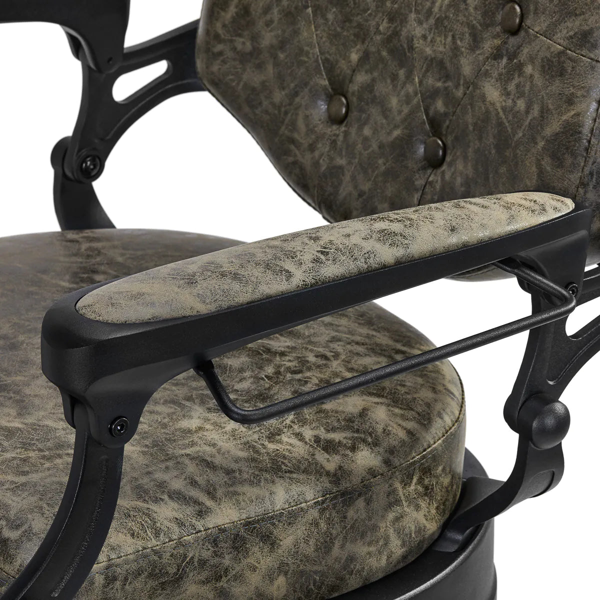 Barber chair President Old Leather Green 