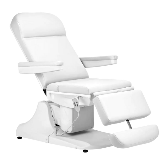 Camilla Multiajustable para Estética Azzurro 891: Regulación Electromecánica de Altura, Respaldo y Reposapiés para Máximo Confort