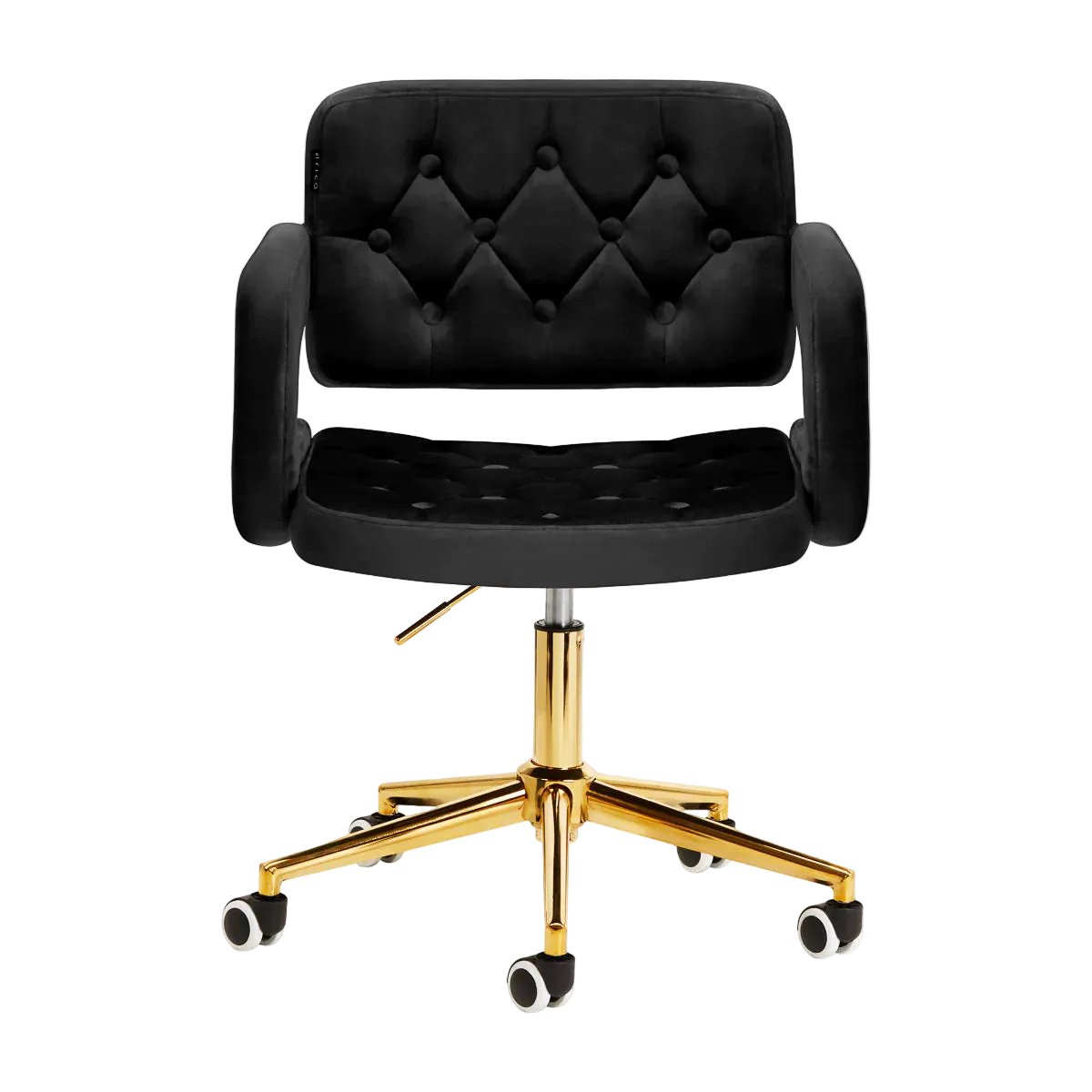 Chaise réglable en velours avec vérin à gaz et rotation à 360º