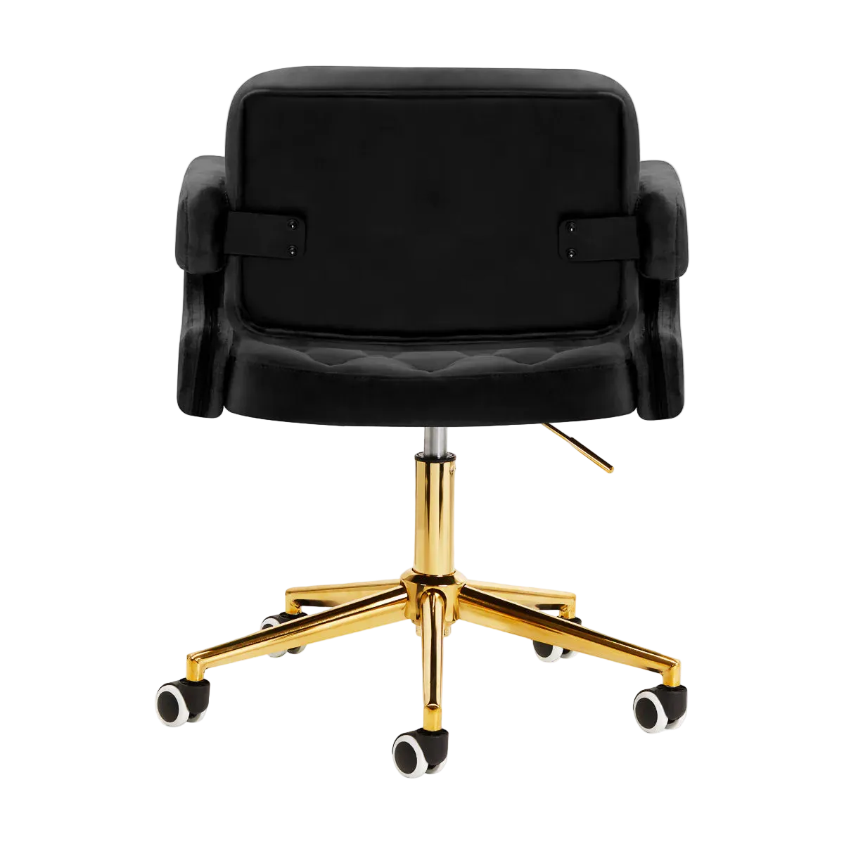 Chaise réglable en velours avec vérin à gaz et rotation à 360º