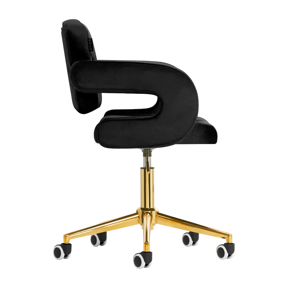 Chaise réglable en velours avec vérin à gaz et rotation à 360º