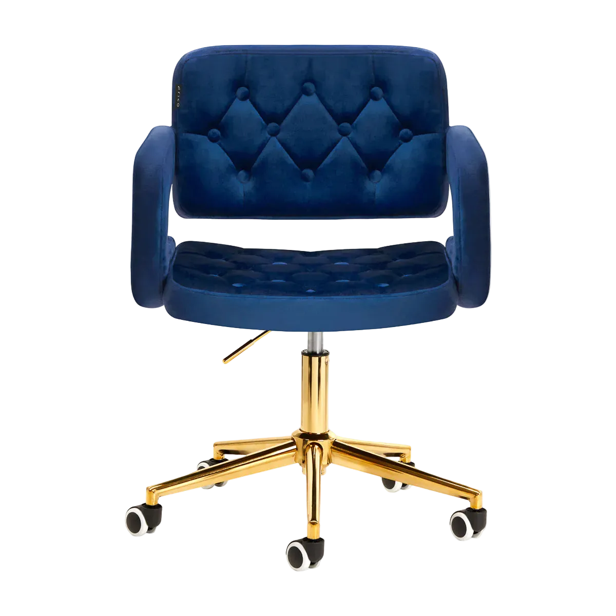 Chaise réglable en velours avec vérin à gaz et rotation à 360º