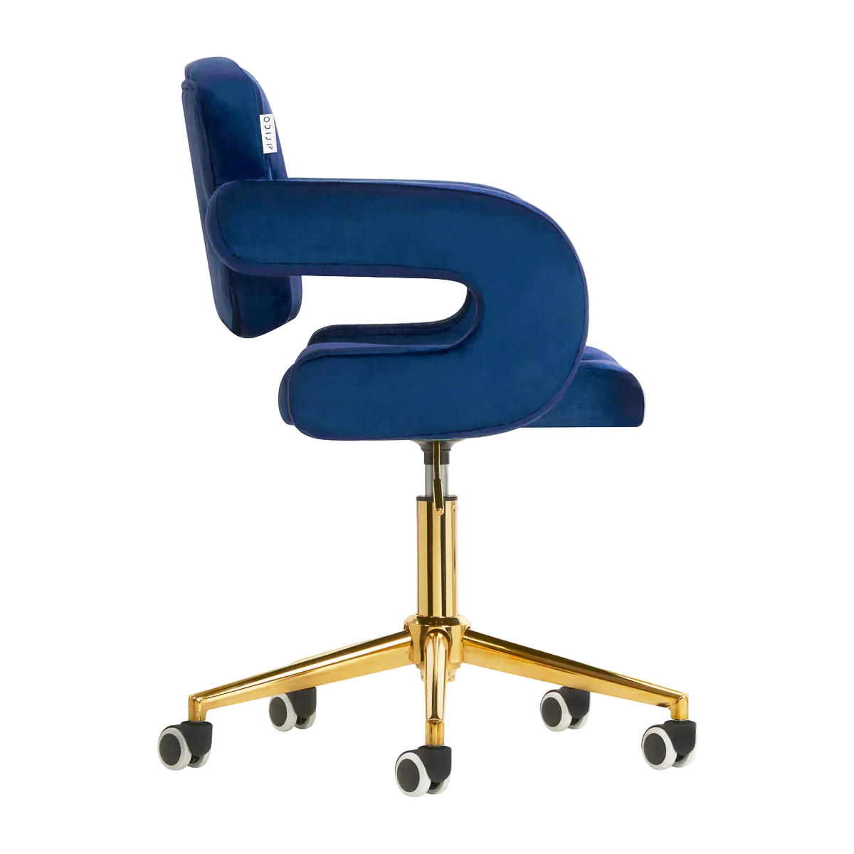 Chaise réglable en velours avec vérin à gaz et rotation à 360º