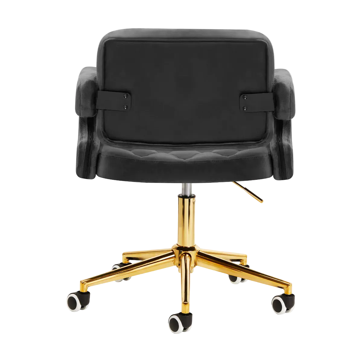 Chaise réglable en velours avec vérin à gaz et rotation à 360º