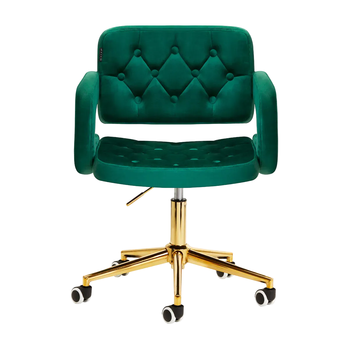 Chaise réglable en velours avec vérin à gaz et rotation à 360º