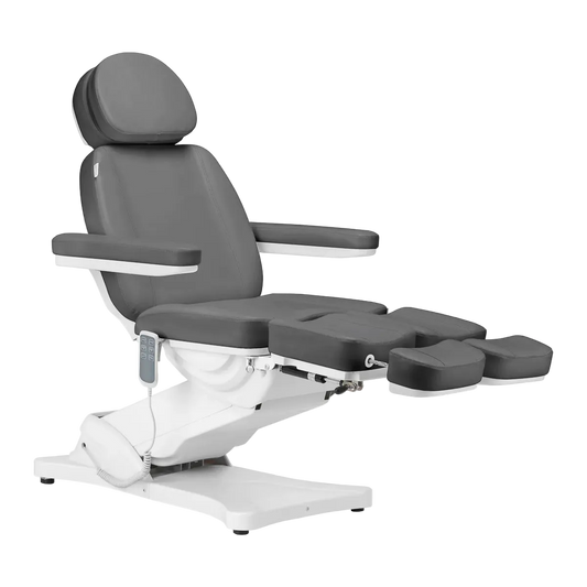 Sillón Eléctrico de Pedicura: Reposapiés Dividido, Inclinación Lateral y Máximo Confort para Podología y Estética