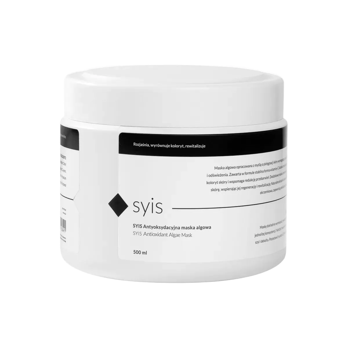 SYIS Professional – Mascarilla de Algas Plástica Antioxidante con Vitamina C (500 ml)