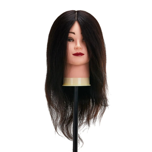 Gabbiano WZ1 hairdressing training head, natural hair, color 1#, length 16" 