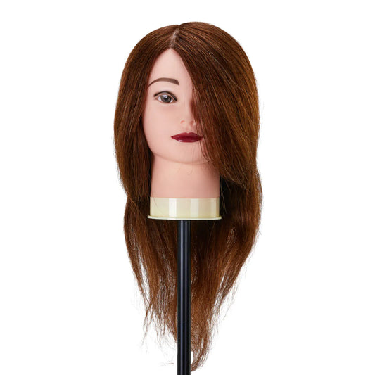 Gabbiano WZ1 hairdressing training head, natural hair, color 4#, length 16" 