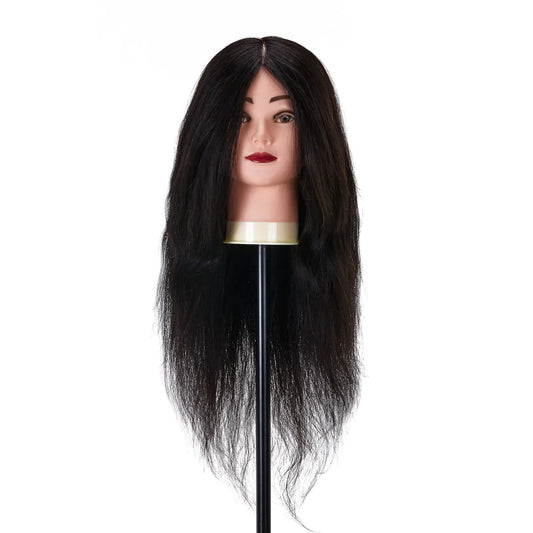 Gabbiano WZ1 hairdressing training head, natural hair, color 1#, length 20" 