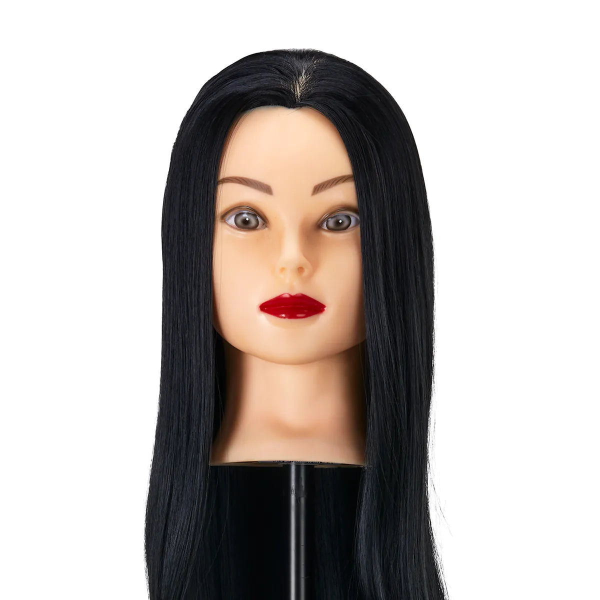 Cabeza de Prácticas Femenina Gabbiano WZ2 en Tono Negro: Maniquí Profesional para Peluquería (55 cm)
