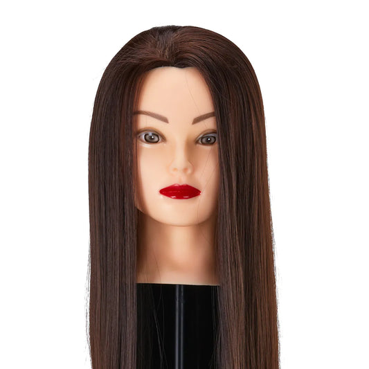 Cabeza de Prácticas Femenina Gabbiano WZ2 en Tono Castaño: Maniquí Profesional para Peluquería (55 cm)