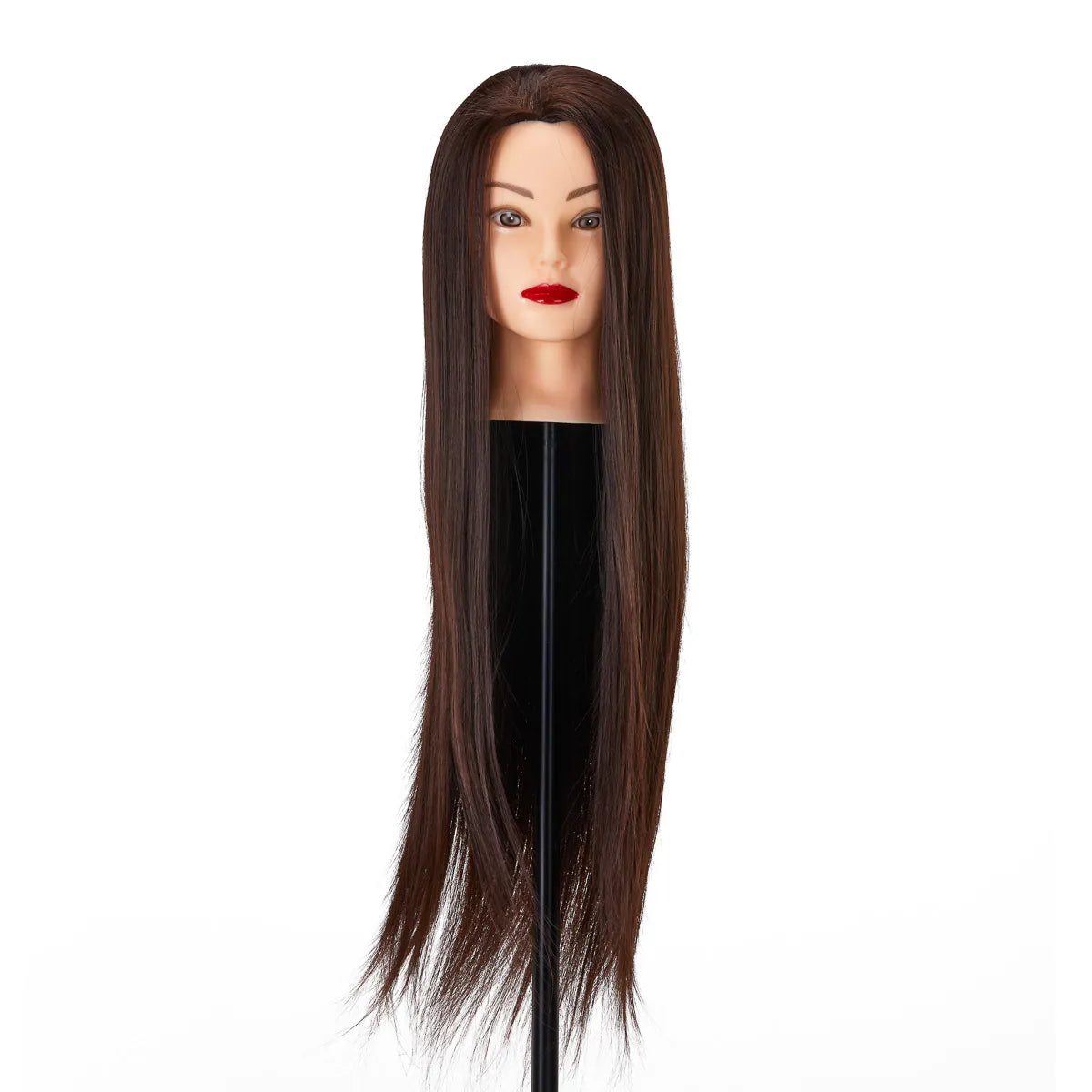 Tête d'apprentissage coiffure Gabbiano WZ2, cheveux synthétiques, couleur 4#, longueur 24"