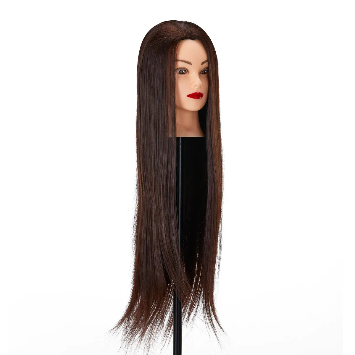 Tête d'apprentissage coiffure Gabbiano WZ2, cheveux synthétiques, couleur 4#, longueur 24"