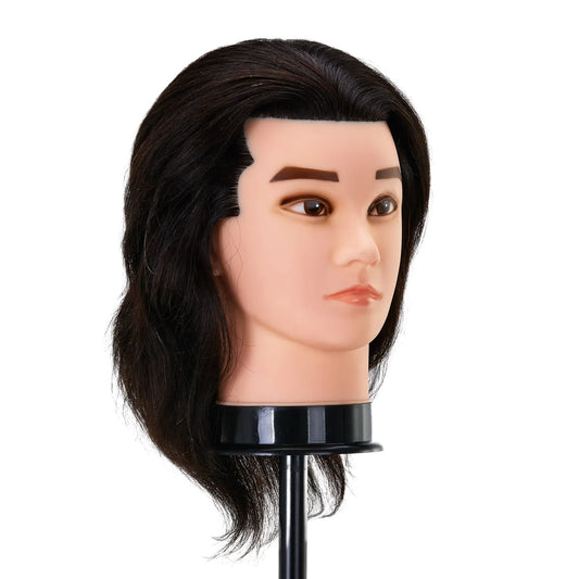 Gabbiano WZ3 hairdressing training head, natural hair, color 1#, length 8" 