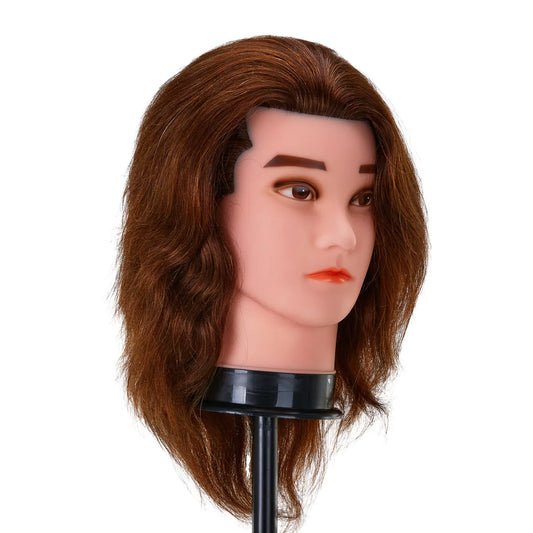 Gabbiano WZ3 hairdressing training head, natural hair, color 4#, length 8" 