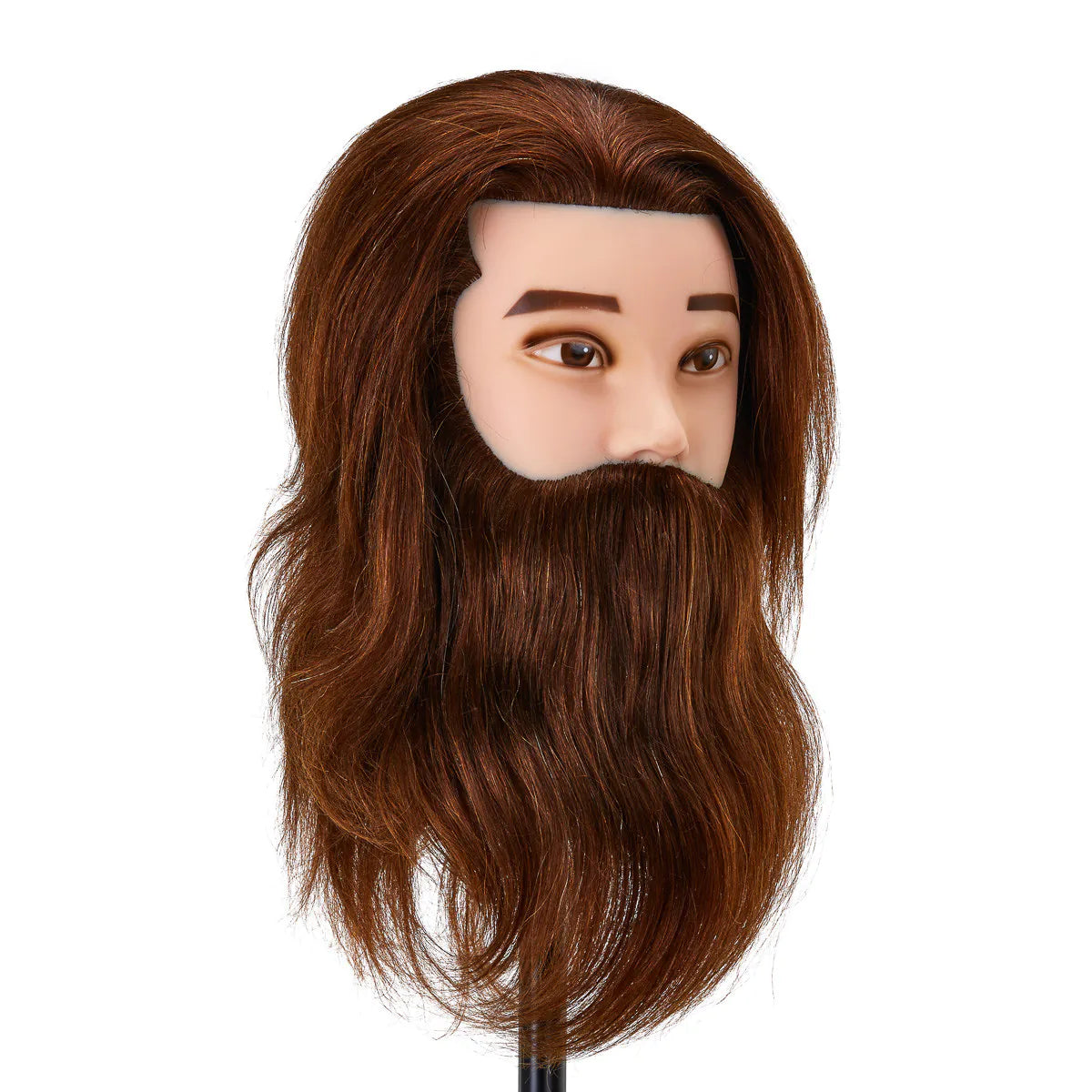 Gabbiano WZ4 training head with beard, natural hair, color 4#, length 8"+6" 