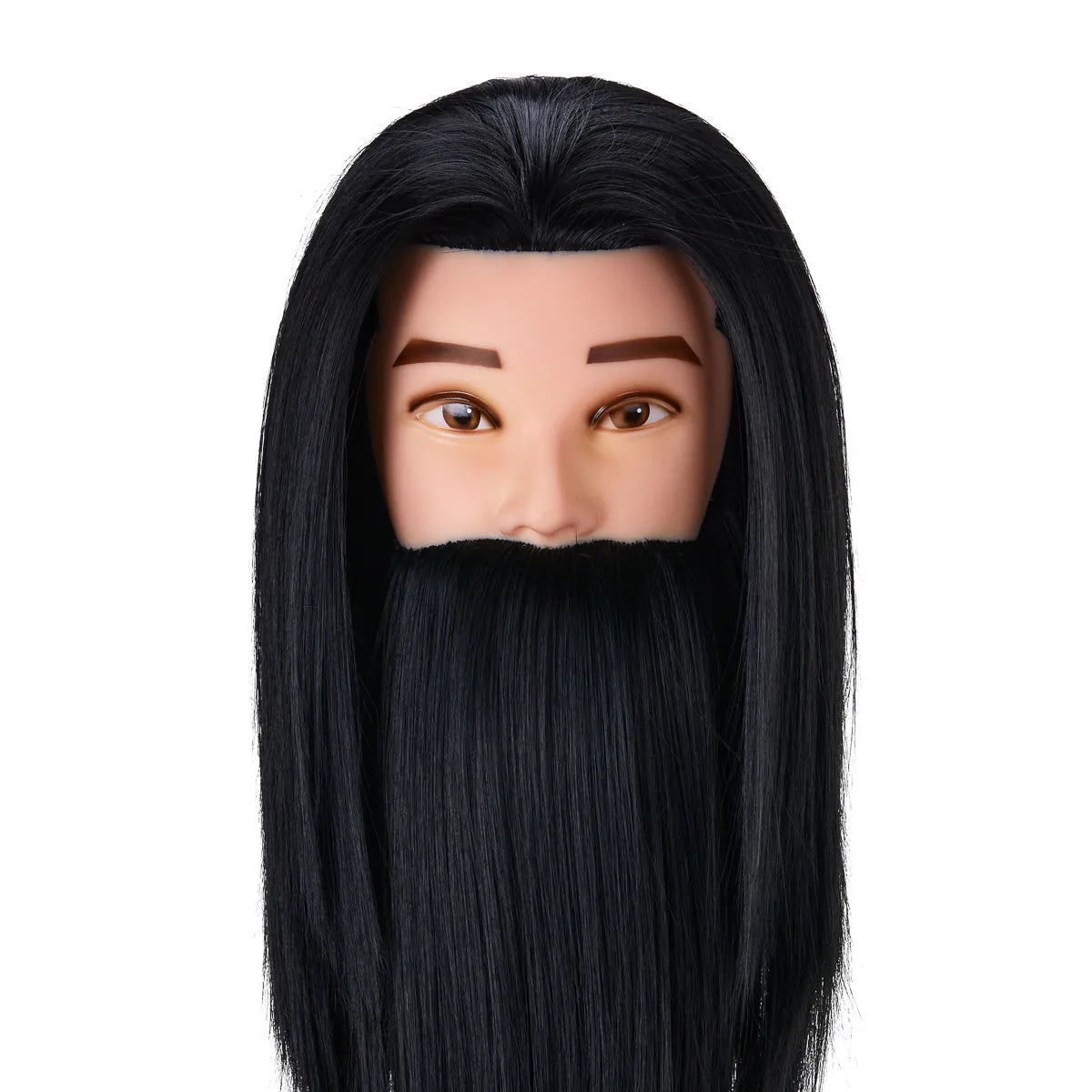 Cabeza de Prácticas Masculina con Barba Gabbiano WZ4 (Negro): Maniquí de Entrenamiento de Peluquería y Barbería
