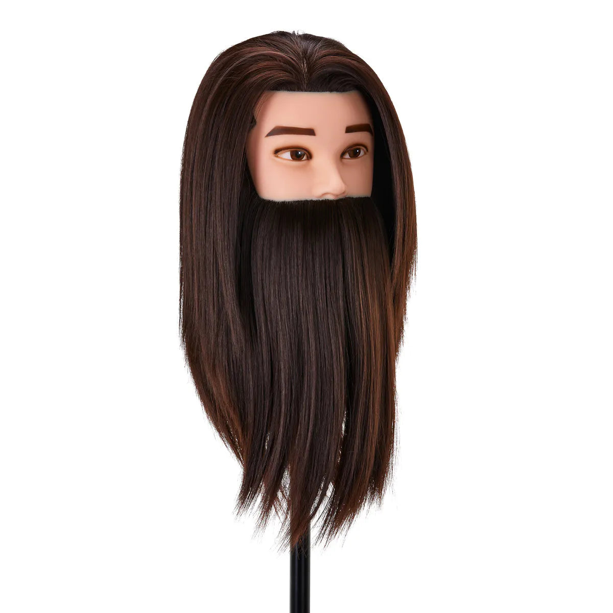 Gabbiano WZ4 training head with beard, synthetic hair, color 4#, length 8"+6" 