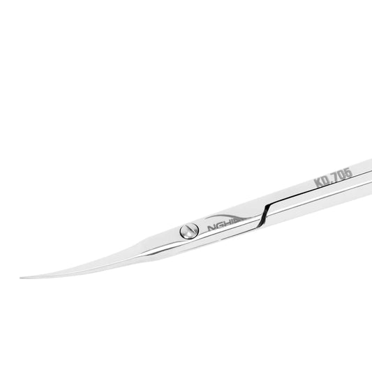 Tijeras para Cutícula Nghia Export KD.705: Hoja Curva de 22 mm, Conexión Remachada de Precisión y Protector de Punta&nbsp;