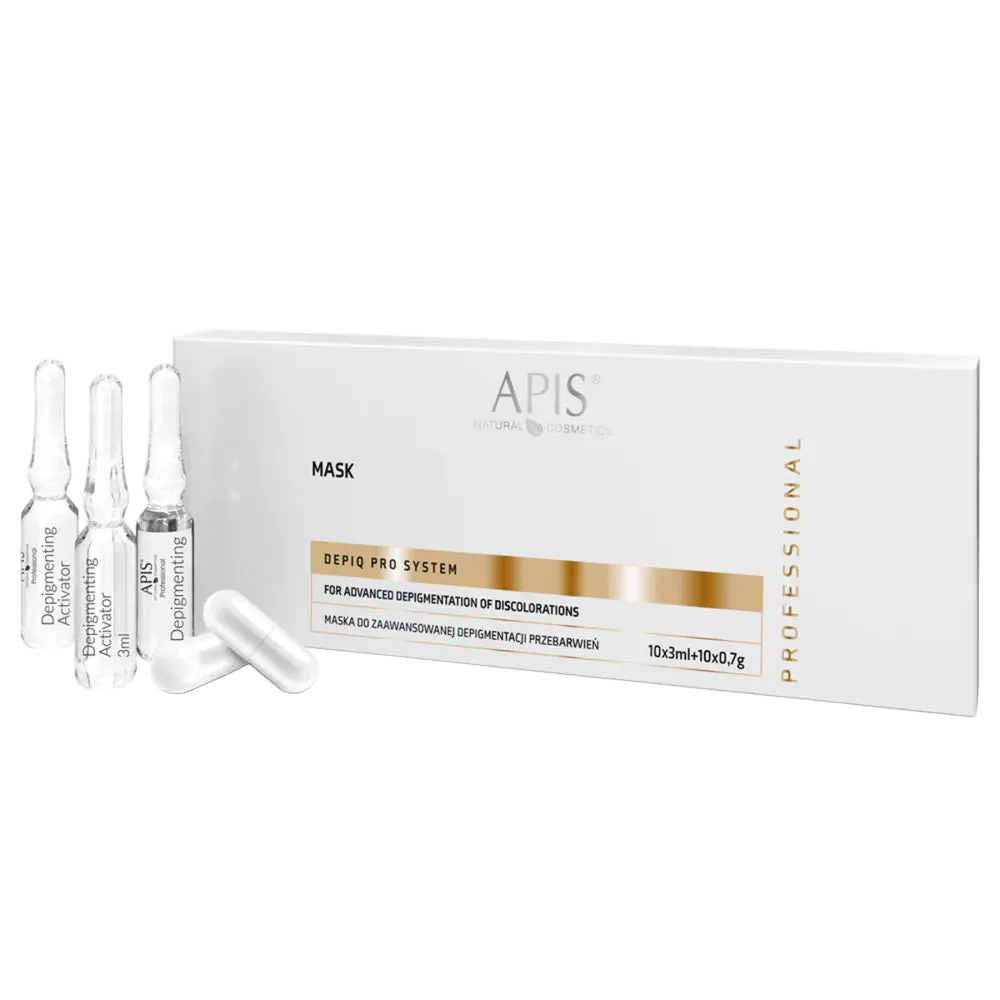Apis Depiq Pro System Ampollas de Fusión Molecular y Complejo Bloqueador Decamolecular: Corrección Intensiva de Manchas, Acción Iluminadora y Tono Uniforme