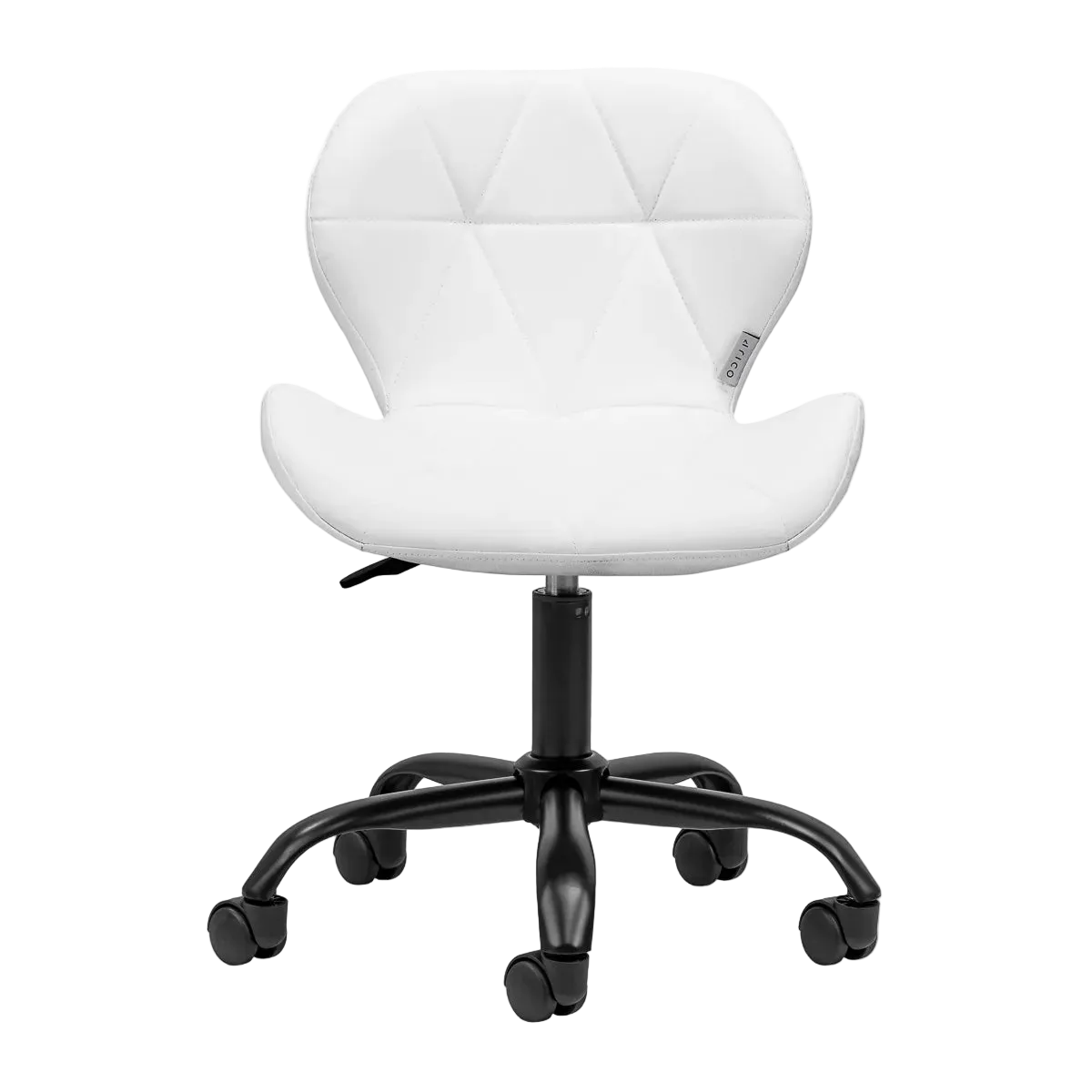 Silla de estética ajustable QS-06B blanca con base negra