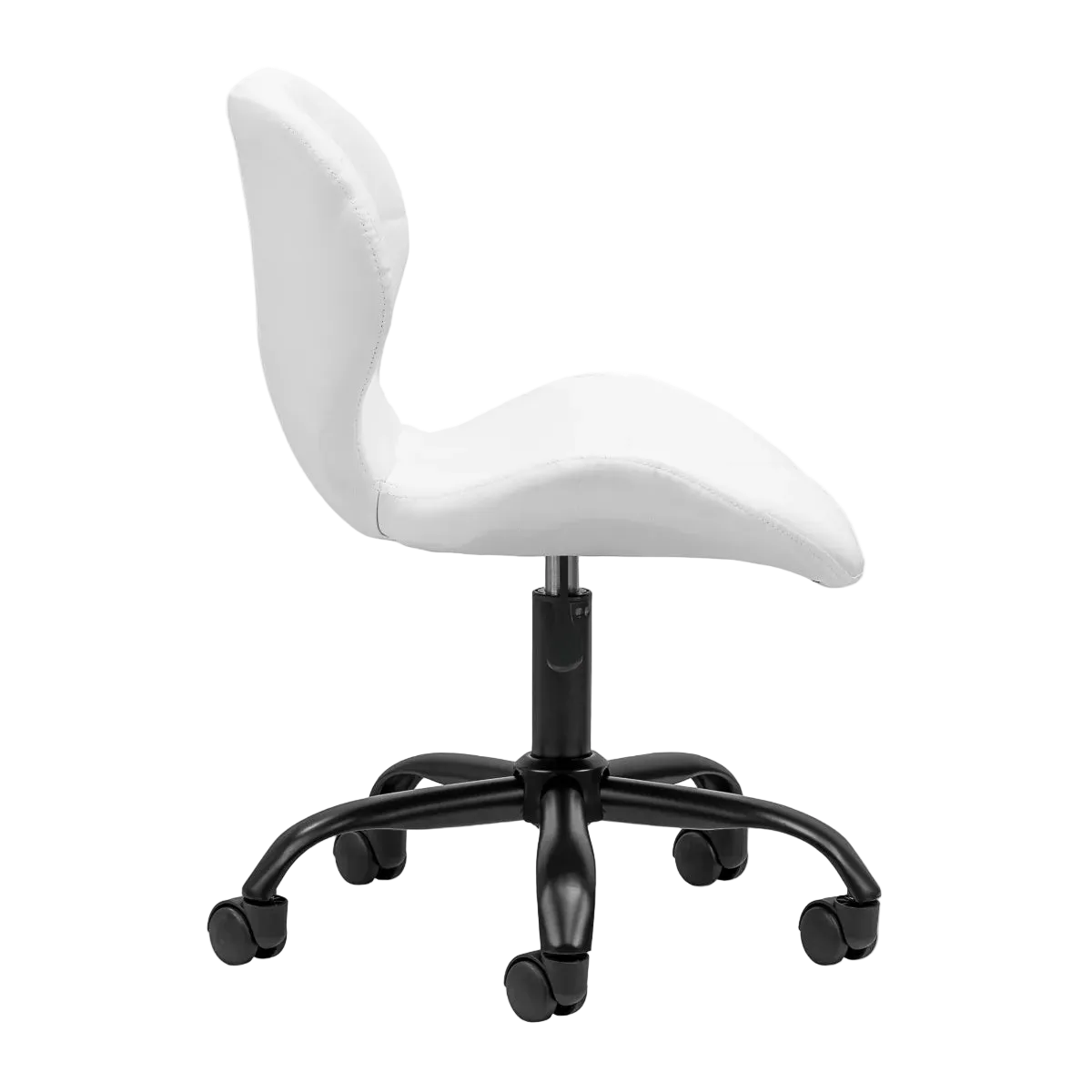 Silla de estética ajustable QS-06B blanca con base negra