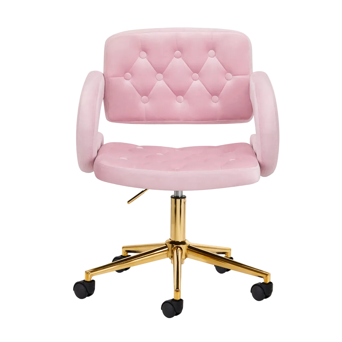 Chaise réglable en velours avec vérin à gaz et rotation à 360º