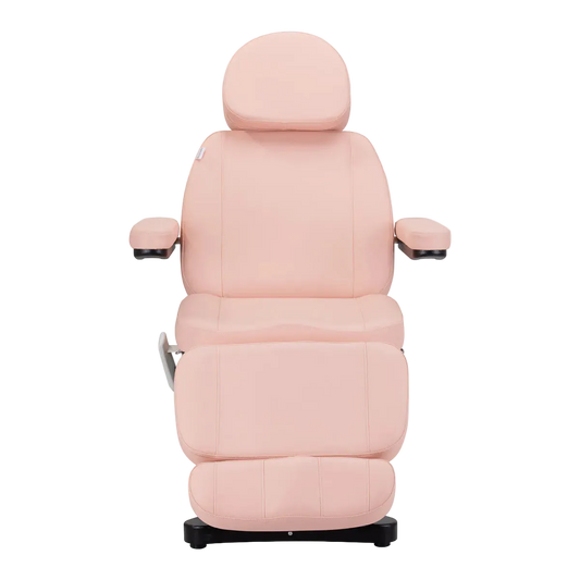 Camilla eléctrica Classic para estética de 3 motores tapizado rosa, base negra