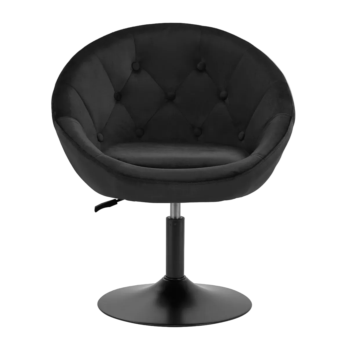 Silla terciopelo hidráulica con respaldo y base negra