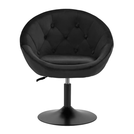 Silla terciopelo hidráulica con respaldo y base negra
