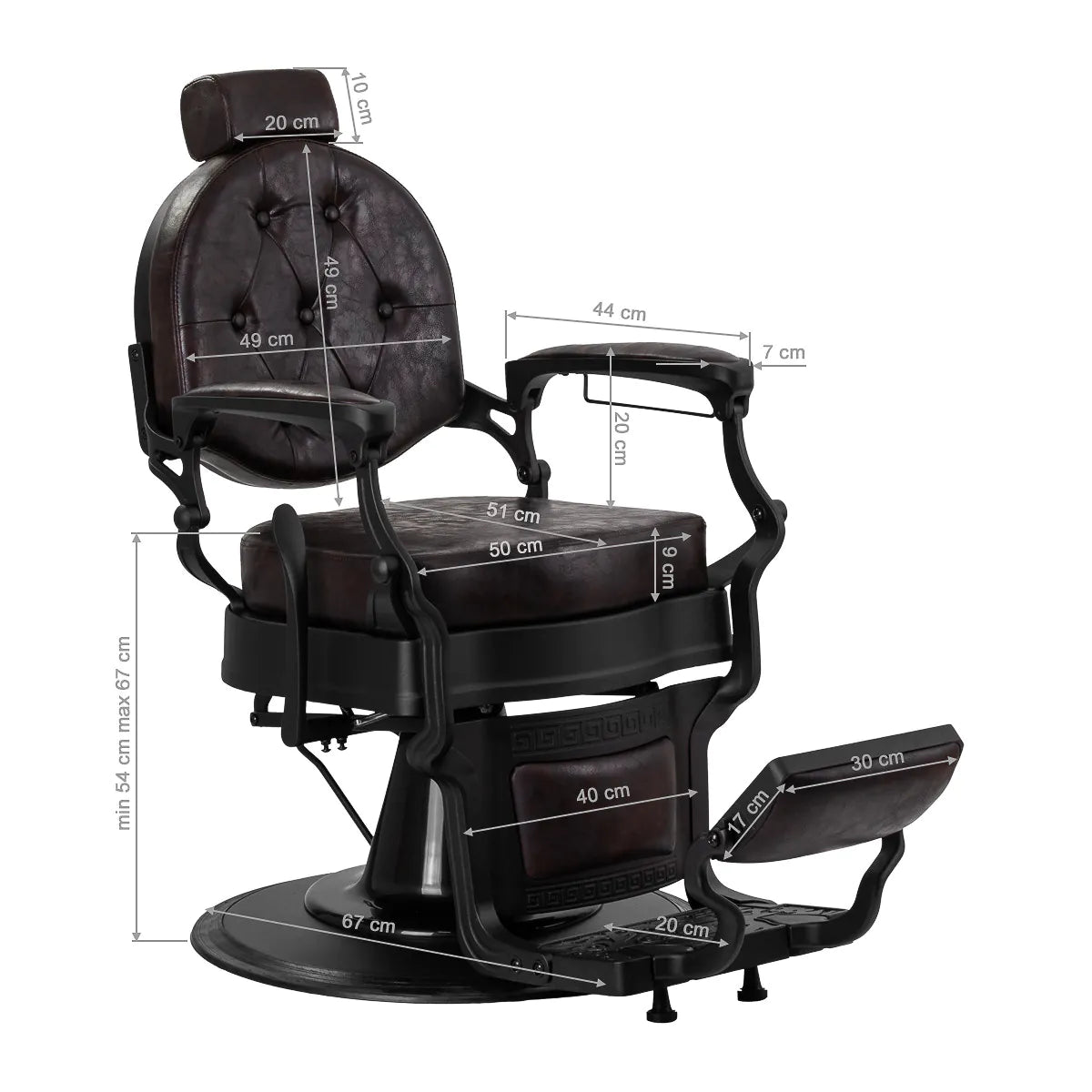 Barber chair Gabbiano President Brown 