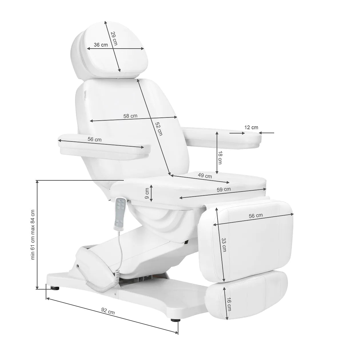 Classic 3-motor electric armchair with heating