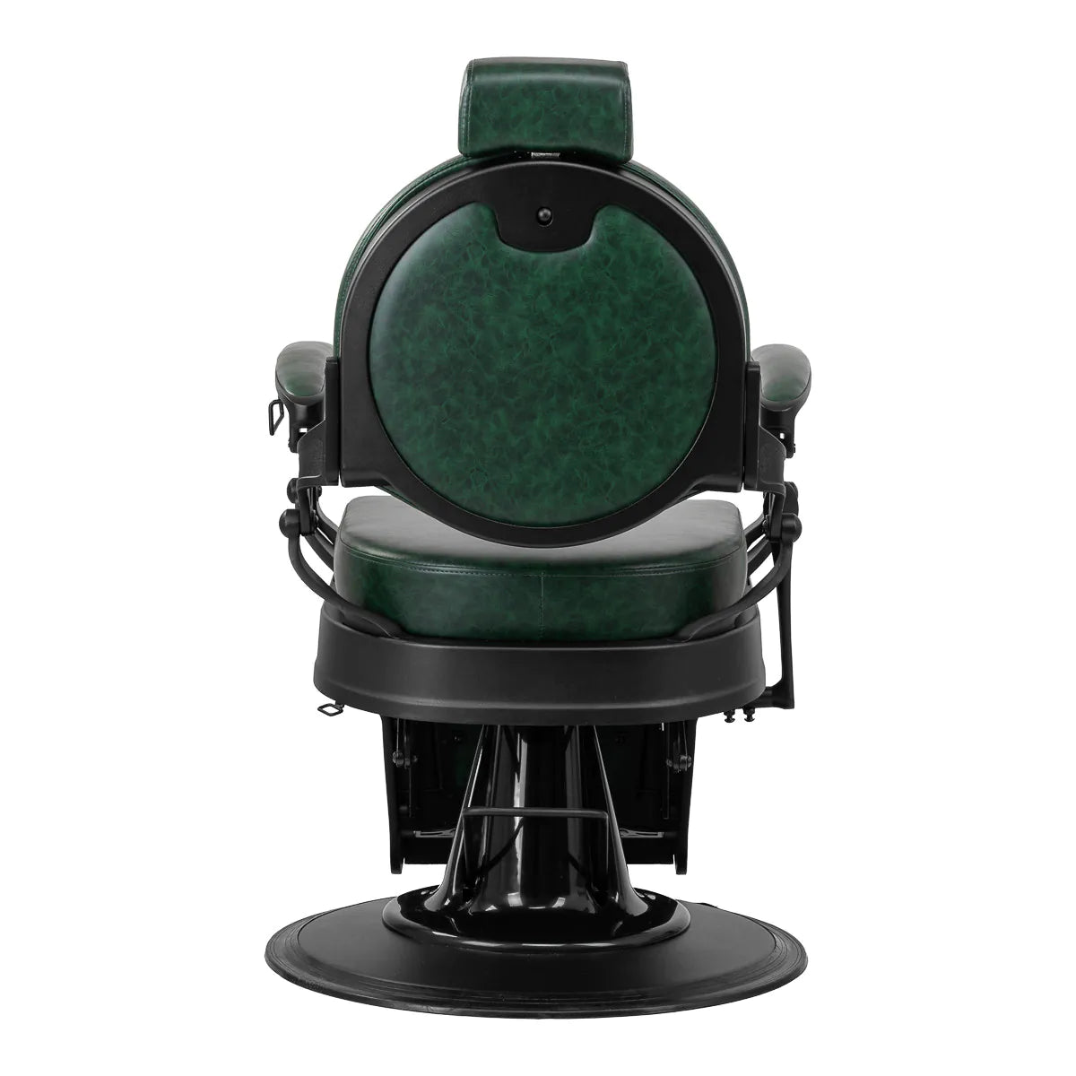 Sillón de Barbería Gabbiano President Elegante | Altura Hidráulica y Respaldo Reclinable Verde Vintage