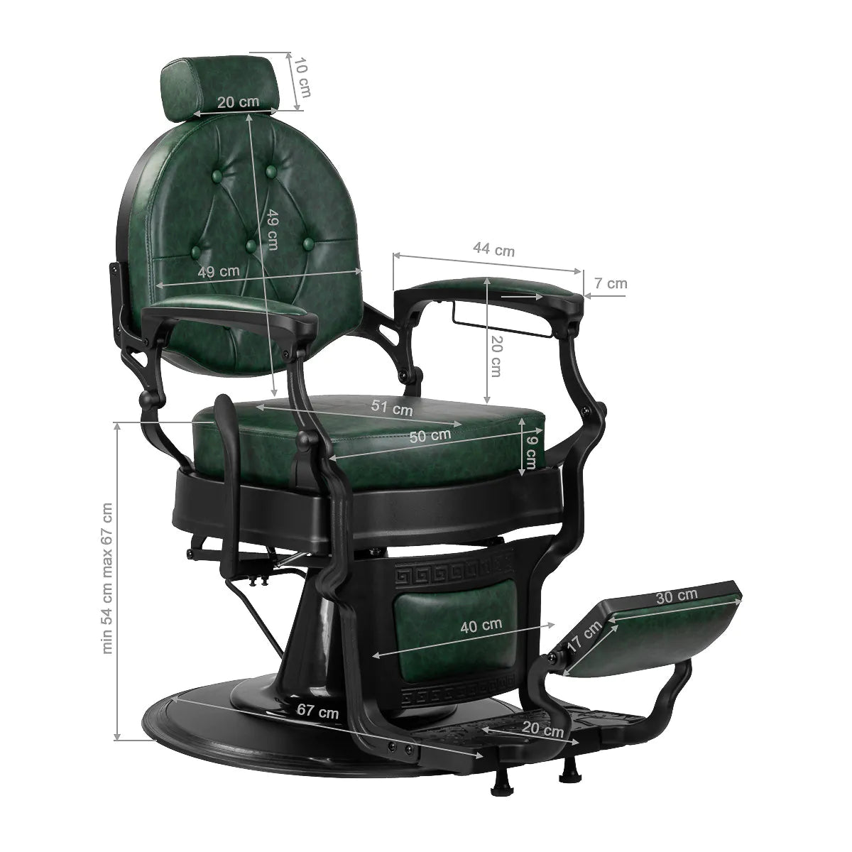 Fauteuil de barbier Gabbiano President vert