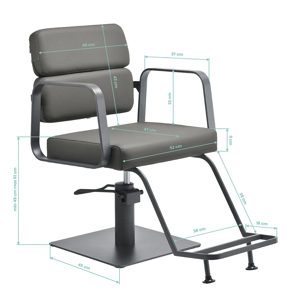 Gabbiano Porto hairdressing chair gray gray