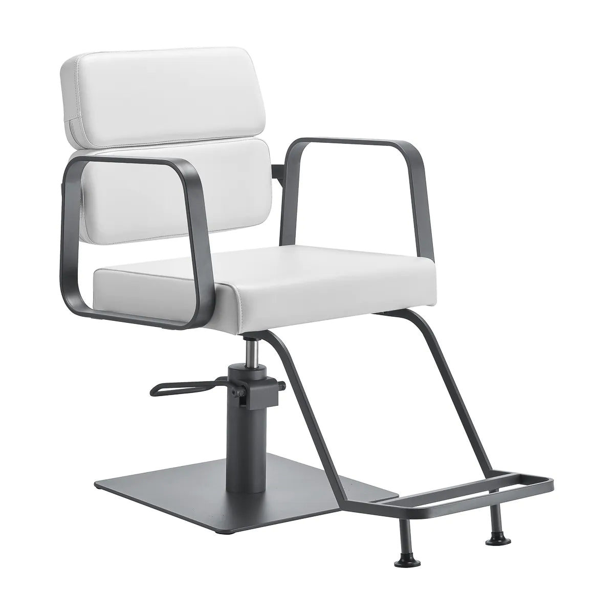 Sillón de peluquería Porto blanco y gris