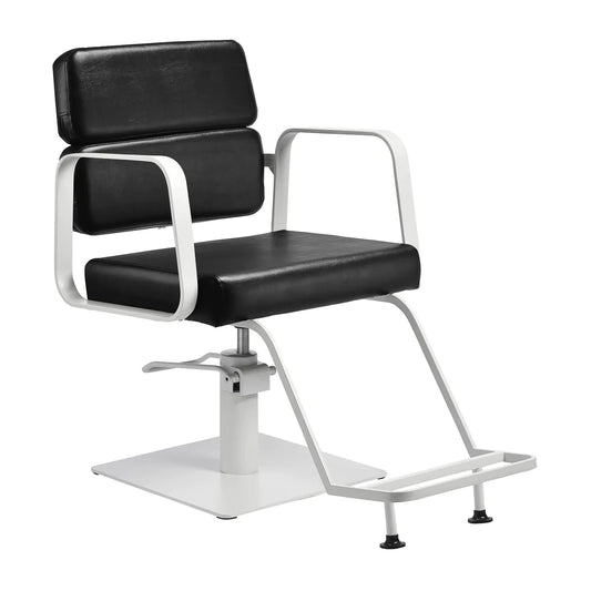 Sillón de peluquería Porto negro y blanco