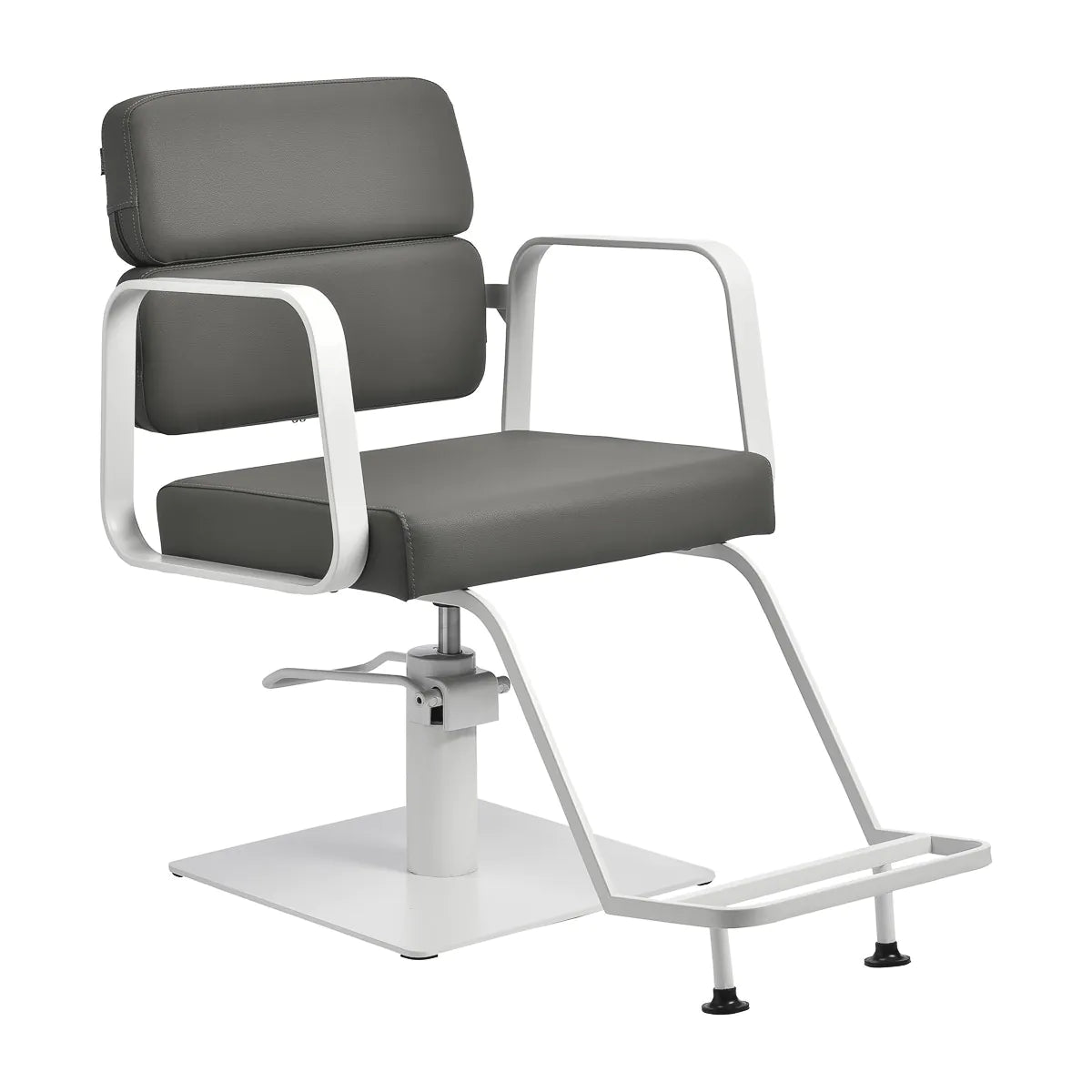 Sillón de peluquería Porto gris y blanco