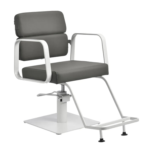 Sillón de peluquería Porto gris y blanco