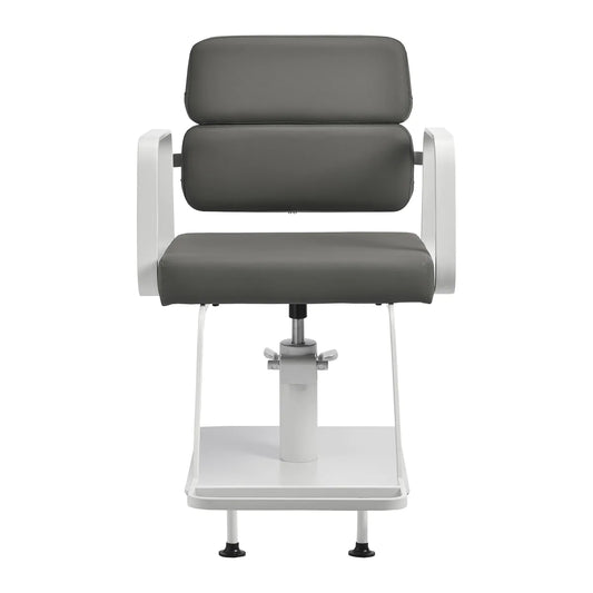 Sillón de peluquería Porto gris y blanco