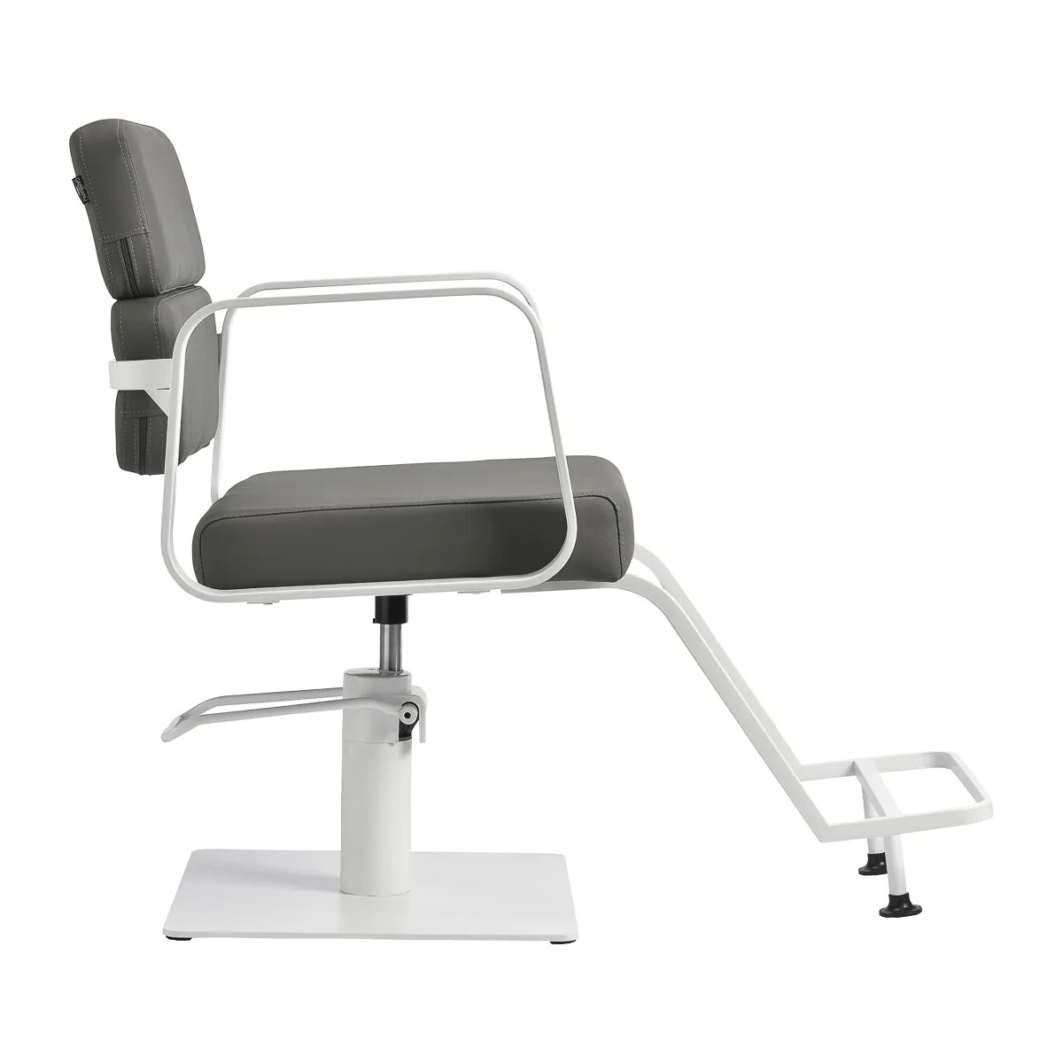 Sillón de peluquería Porto gris y blanco
