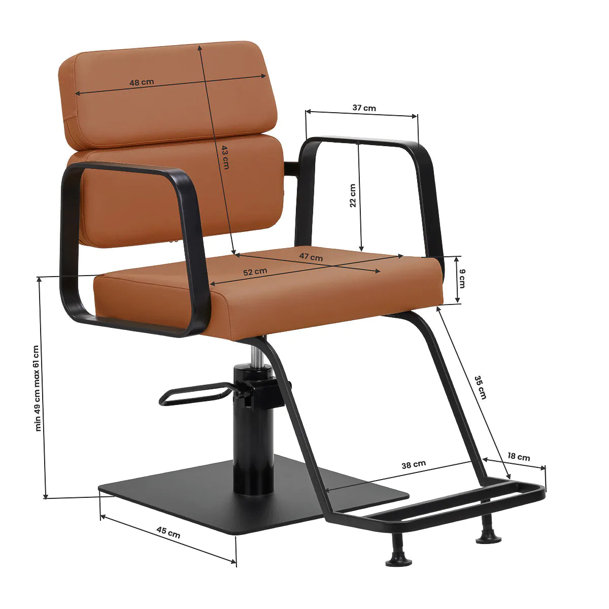 Gabbiano Porto hairdressing chair black orange