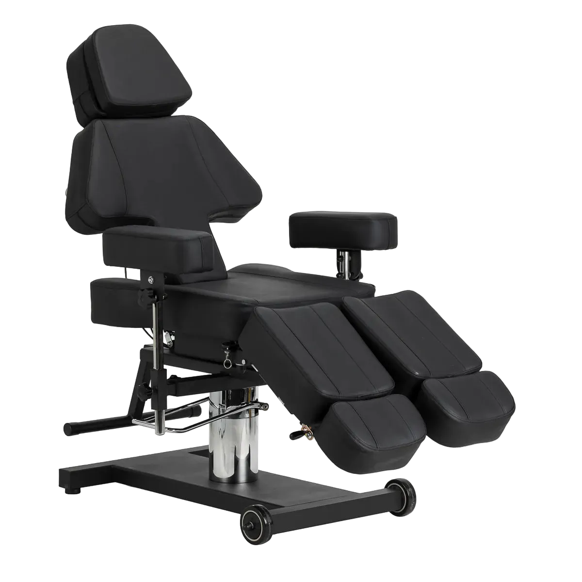 Sillón de Tatuaje Hidráulico Regulable PRO INK 605 | Ergonomía Profesional, Giro de 360° y Reposapiés Dividido