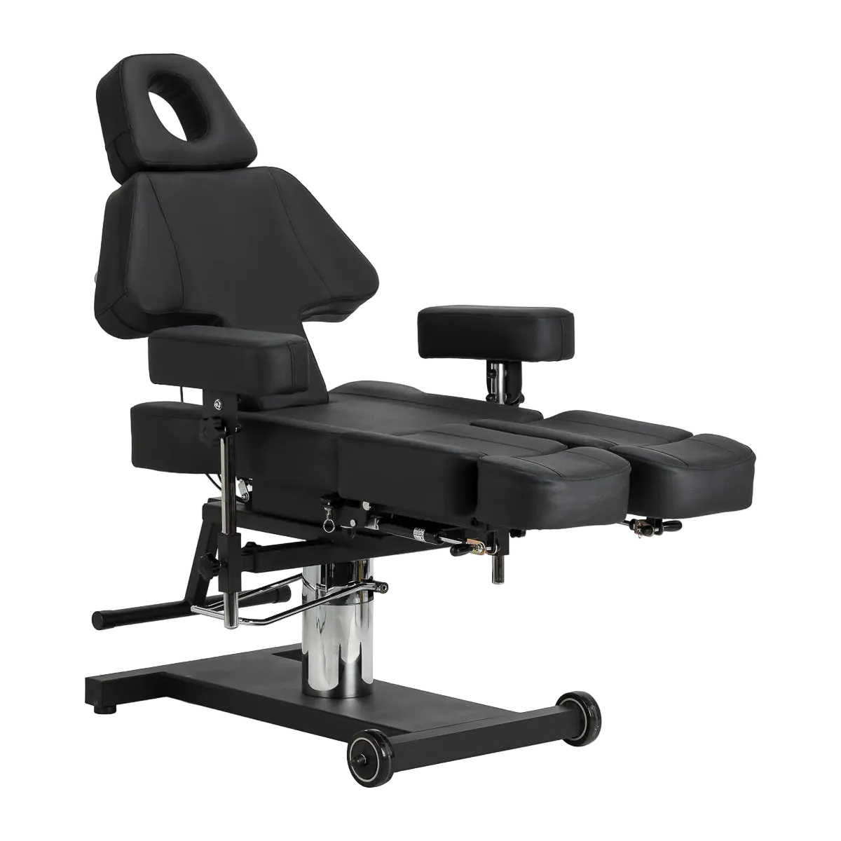 Sillón de Tatuaje Hidráulico Regulable PRO INK 605 | Ergonomía Profesional, Giro de 360° y Reposapiés Dividido