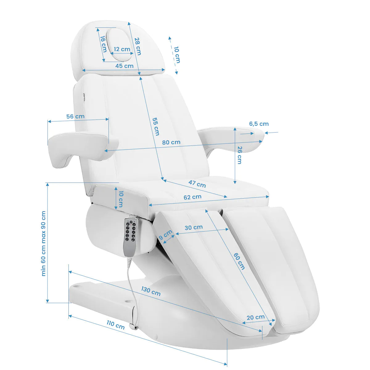 Sillón eléctrico de pedicura y estética de 3 motores