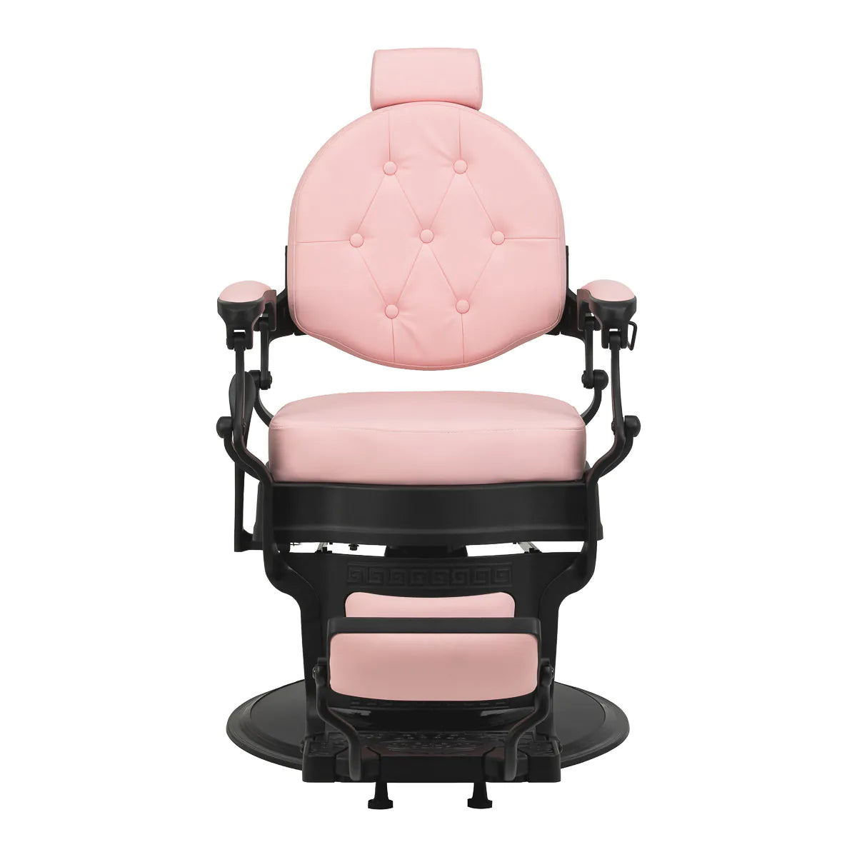 Sillón de Barbería Gabbiano President Elegante | Altura Hidráulica y Respaldo Reclinable Rosa Vintage