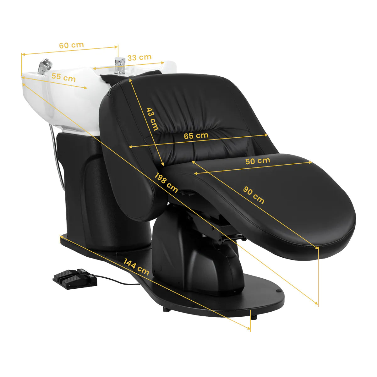 Unité de lavage de cheveux électrique Gabbiano Trycho 2 noire
