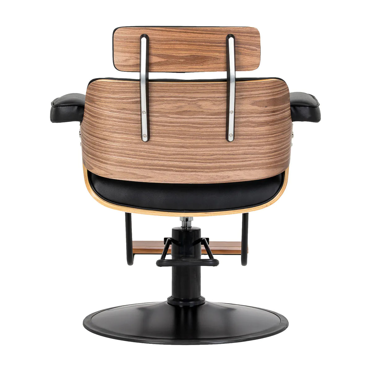 Gabbiano Florencja hairdressing chair in black and walnut with a black base